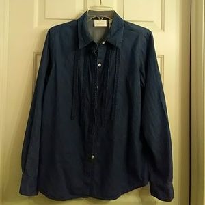 Liz Claiborne shirt, like new, tux ruffles
